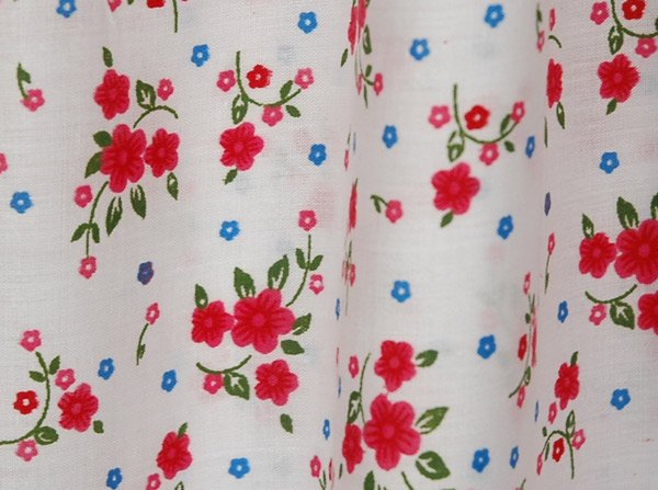Red Poppy Floral White Sleeveless Cotton Night Dress
