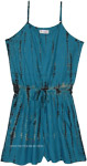 Teal Tie-Dye Rayon Summer Romper