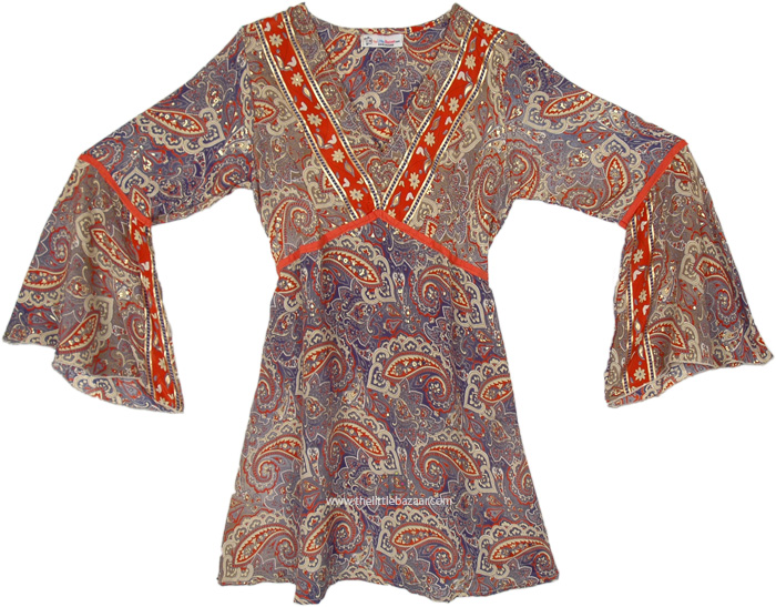Princess Charm Short Dress with Bell Sleeves