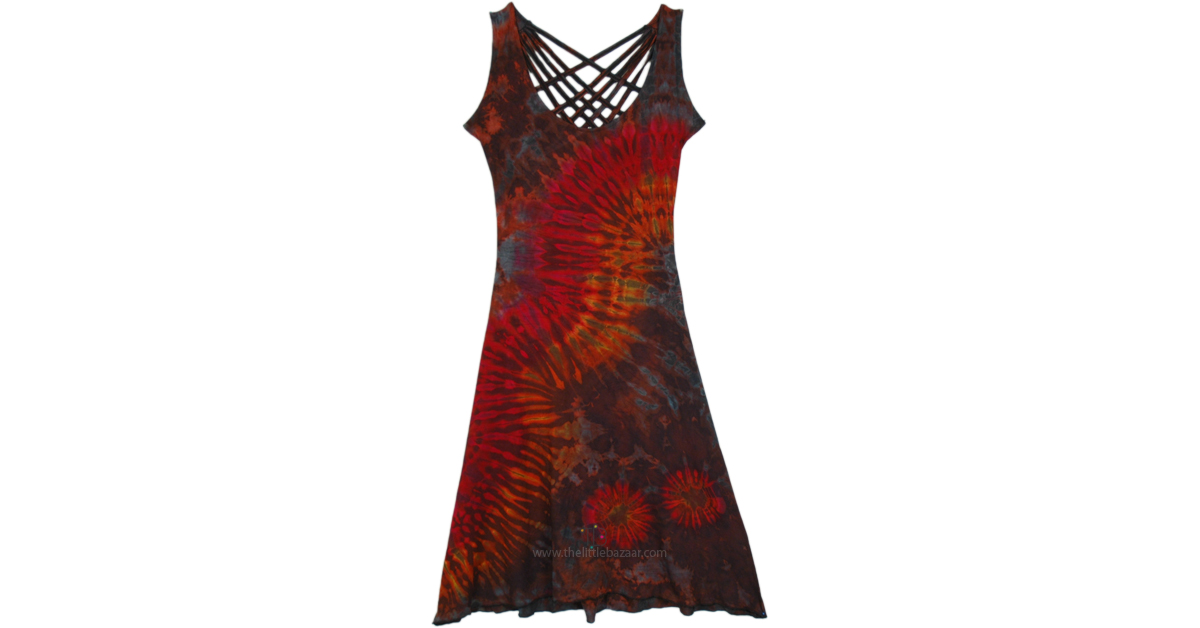 princess polly baby blue dress Caldera Brown Tiedye Sleeveless Bodycon Mesh Dress in Rayon Spandex by TLB