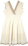 Beige Boho Lace Cotton Dress