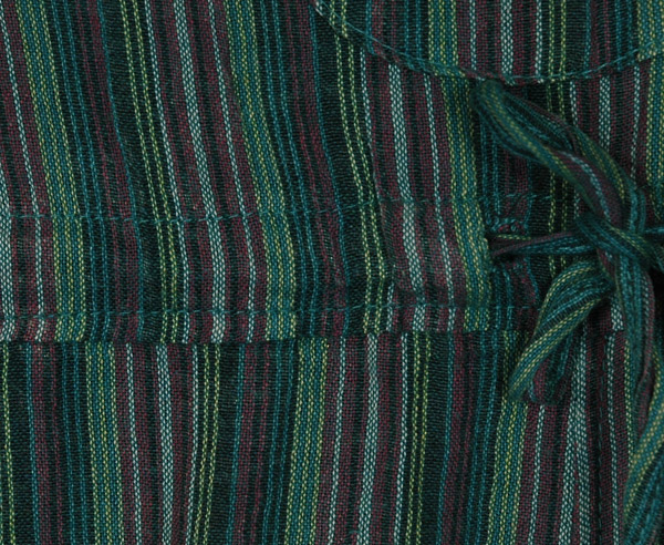 Pine Green Stripes Boho Cotton Romper