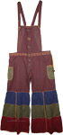 Groovy Artist Purple Capri Patchwork Overalls