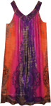 Passion Flames Tie Dye Sleeveless Umbrella Sundress