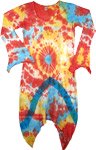 Crochet Sharkbite Hem 1970s Hippie Tie Dye Dress