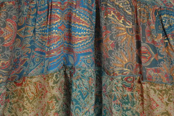 Coastal Paisley Patchwork Tiered Halter Neck Dress