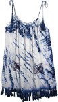 Funky Navy Blue Tie Dye Tassel Dress