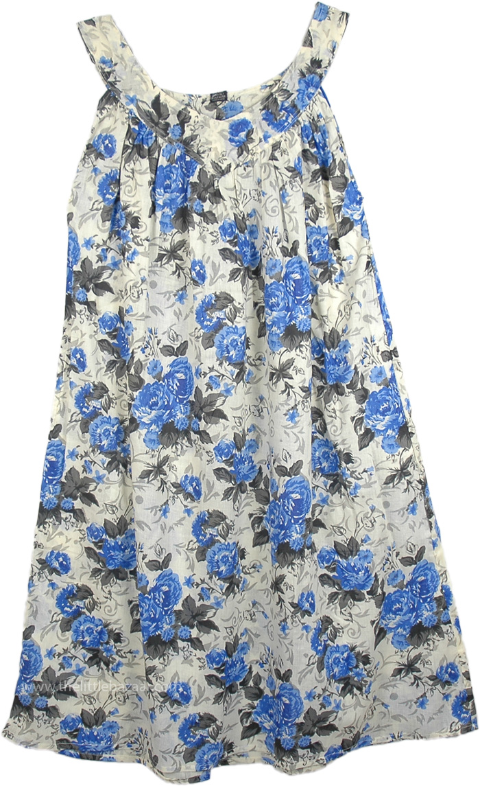 Eastern Blue Lily Cotton Dress | Dresses | White | Sleeveless, Misses ...