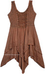 High Low Handkerchief Hem Western Rodeo Embroidered Dress