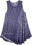 Summer Boho Chic Trapeze Dress in Indigo Blue [4897]