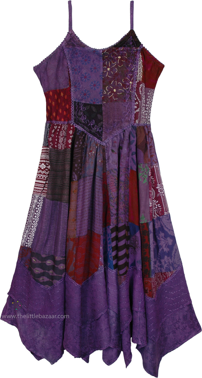 Amethyst Nomad Patchwork Festival Maxi Dress