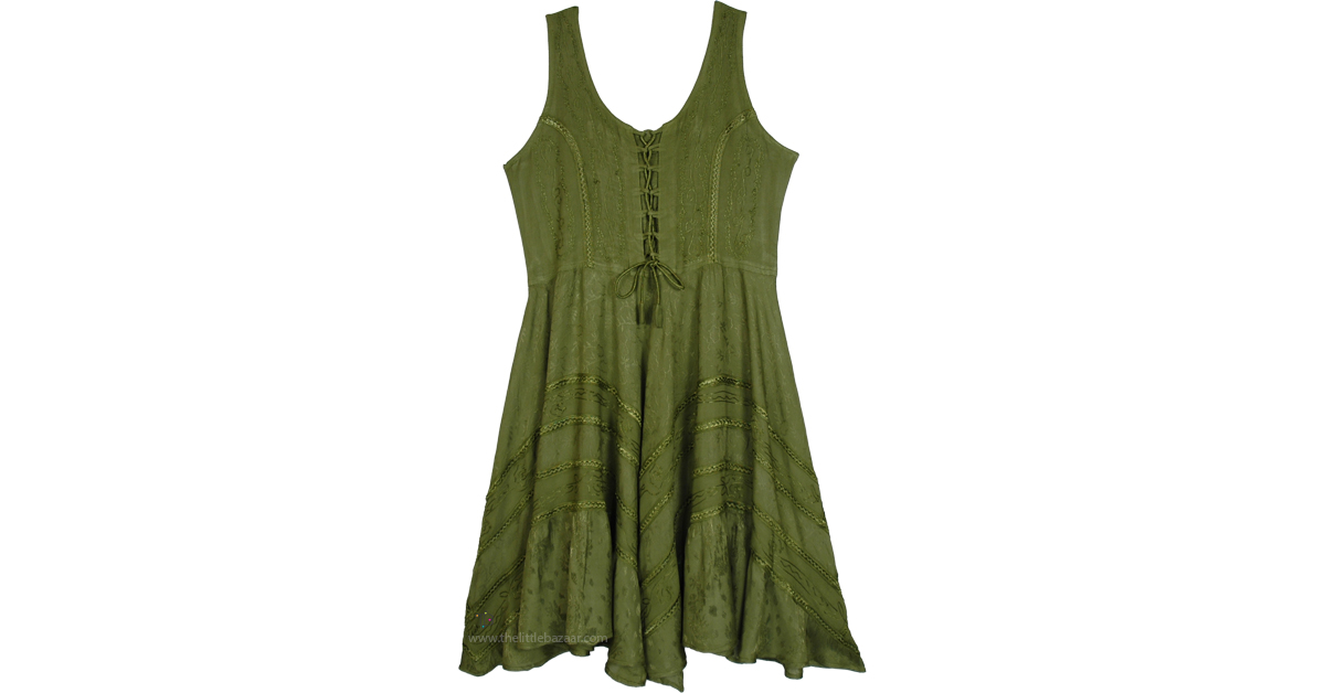 vintage beaded midi fairy dress with sharkbite hem in olive Shining Sweetheart Beaded Side-Slit A-Line Ruched Satin Prom Dress main image 0