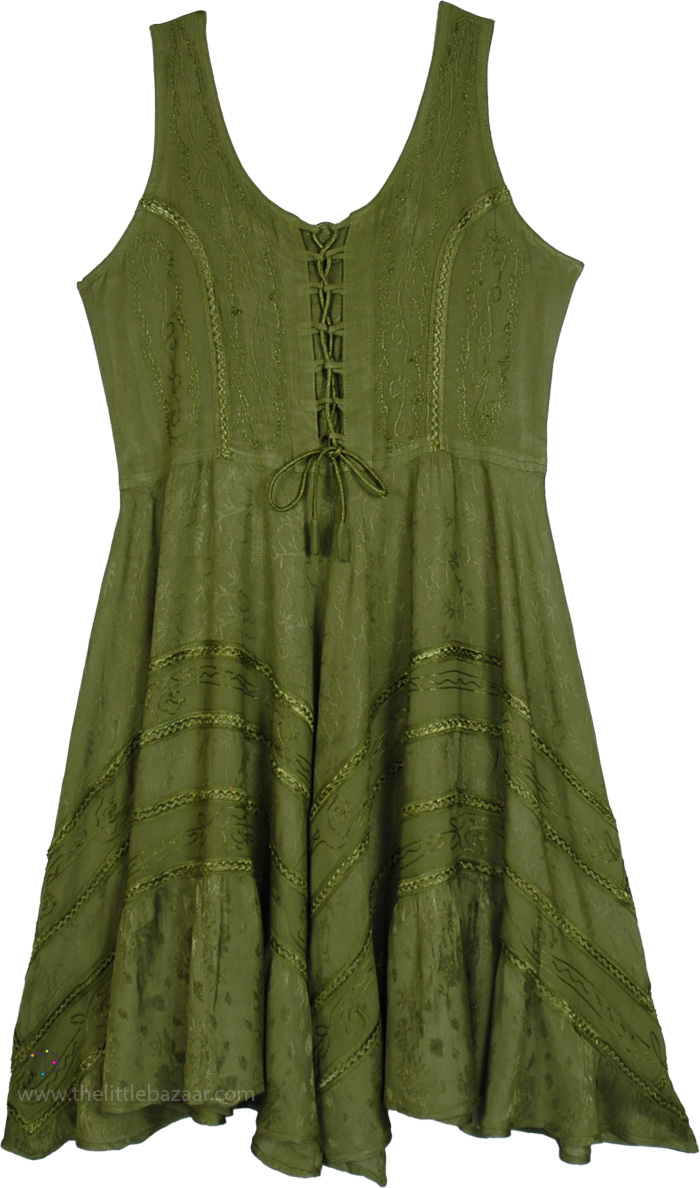 Forest Fairy Vintage Boho Midi Dress