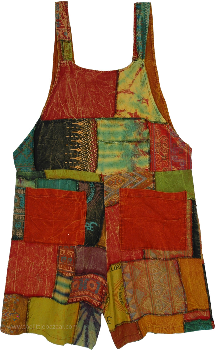 Russet Dreams Bohemian Patchwork Romper