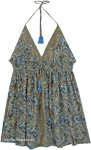 Paisley Paradise Backless Halter Short Dress