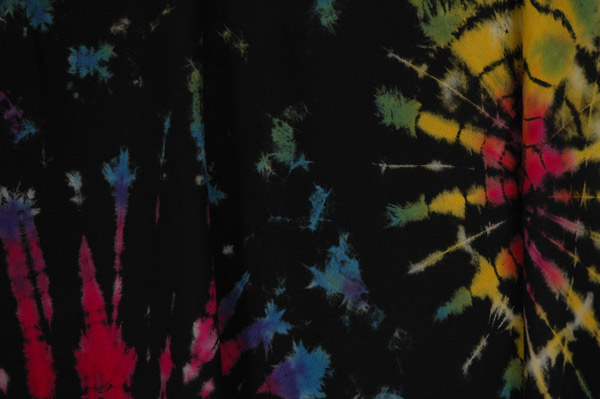 Rainbow Spiral Burst Midi Poncho Boho Dress