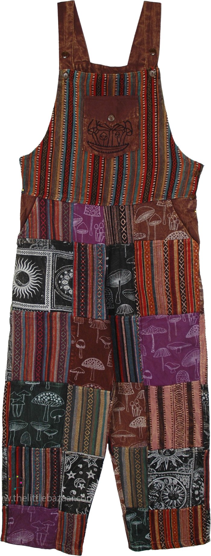 Burgundy Mystic Mushroom Overall Jumpsuit