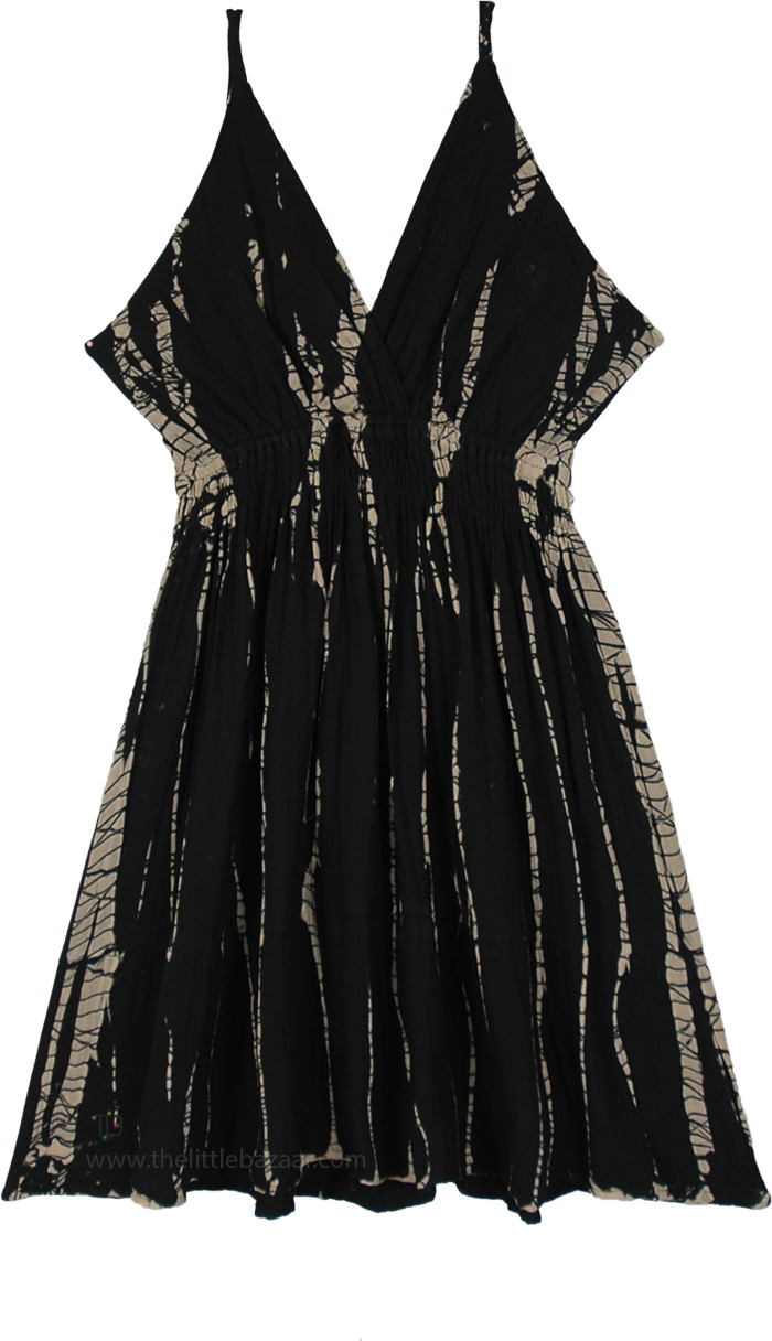 Onyx Drift Cotton Tie Dye Mini Sundress