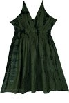 Green Kelp Mini Dress in Double Layer Cotton