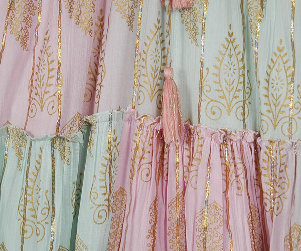 Rose Mint Gilded Tiered Fairy Spell Dress