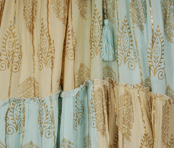 Sand and Aqua Shimmer Tiered Sundress