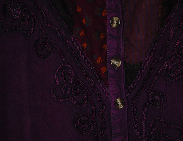 Deep Plum Orchid Boho Button-Front Tank Dress