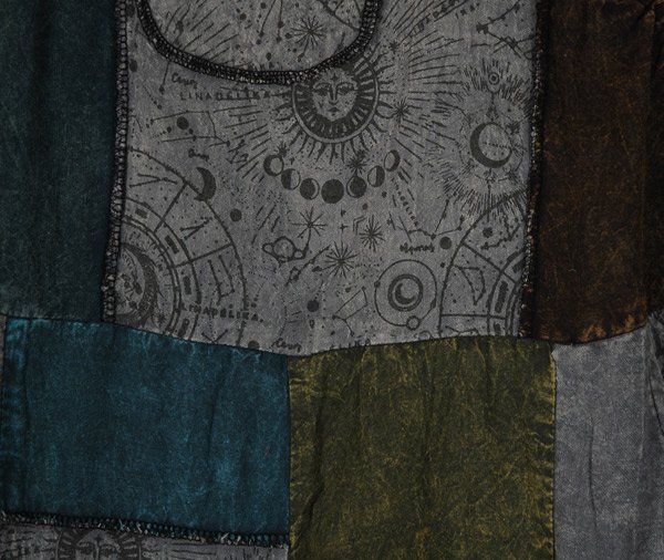 Stargazer Slate Patchwork Wide Leg Overalls