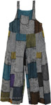 Stargazer Slate Patchwork Wide Leg Overalls