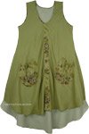 Champagne Double Layered Soft Cotton Short Dress 