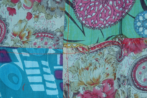 Hippie Boho Cotton Summer Blue Patchwork Dress