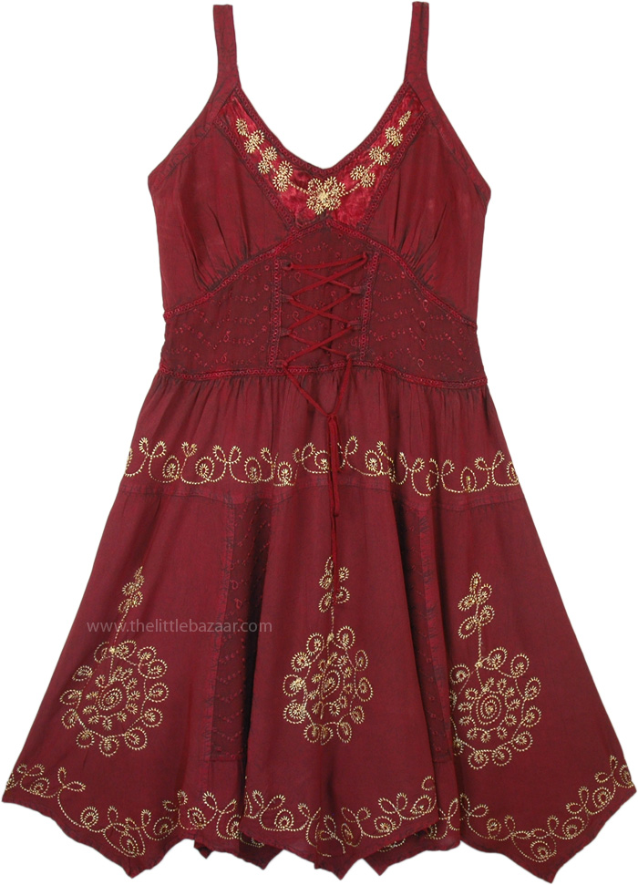 Vintage Look Celtic Festival Midi Length Rayon Dress