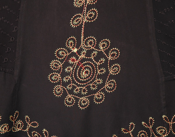 Medieval Styled Black Western Rodeo Embroidered Dress