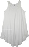 Calming White Flowing Drape Dress [7139]