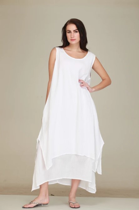 double layered white dress