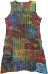 Rainbow Clouds Tie Dye Patchwork Sleeveless Dress