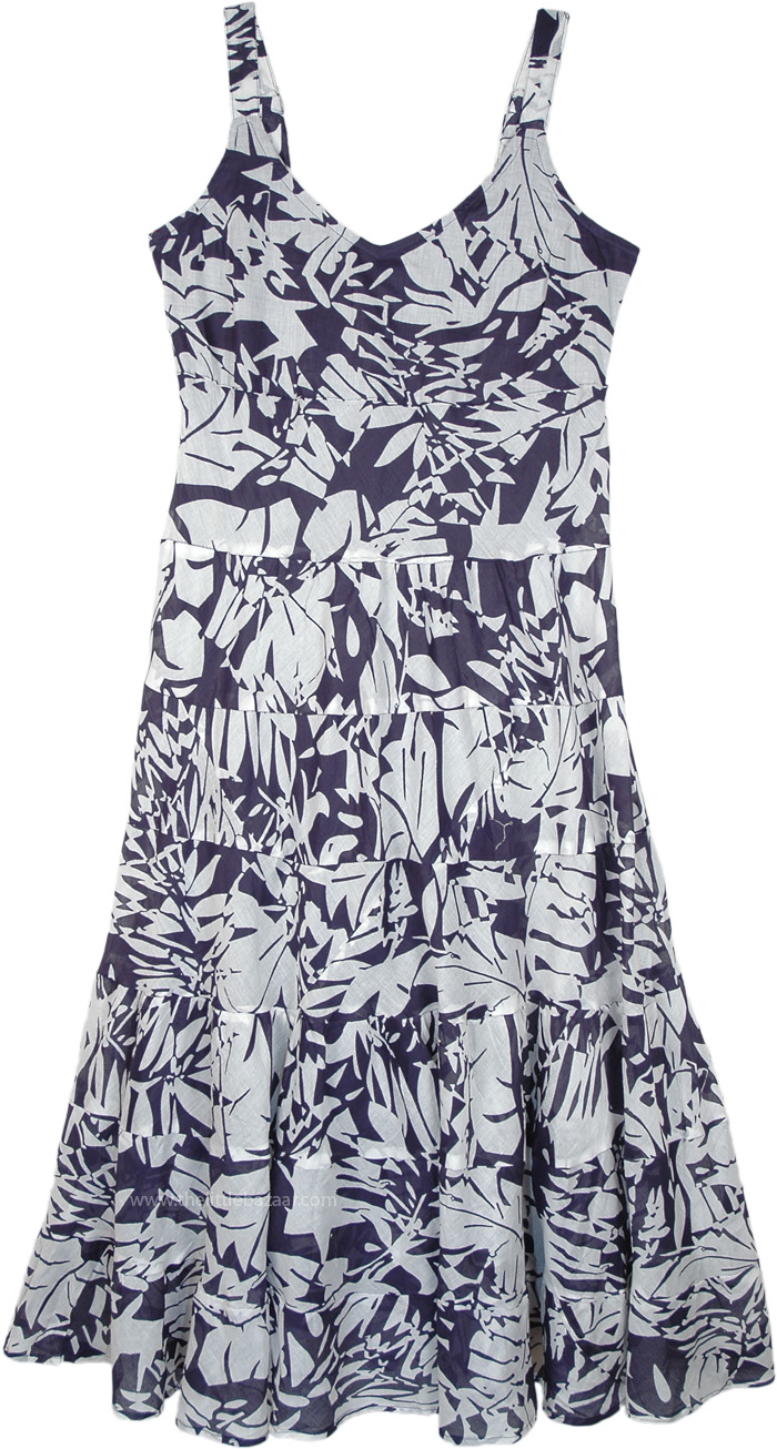 Fun Island Printed Cotton Tiered Summer Dress