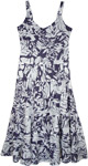 Cotton Dress with Floral Leaves Print [7228]