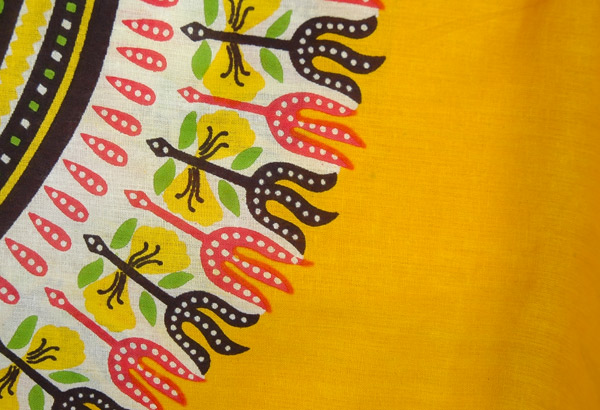 Dashiki Print Yellow Free Size Cotton Sundress