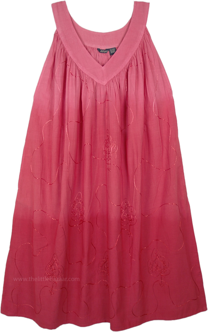 Chestnut Rose Sleeveless Cotton Summer Dress | Dresses | Pink ...