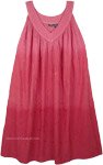 Pink Ombre Summer Dress with Floral Embroidery [7555]