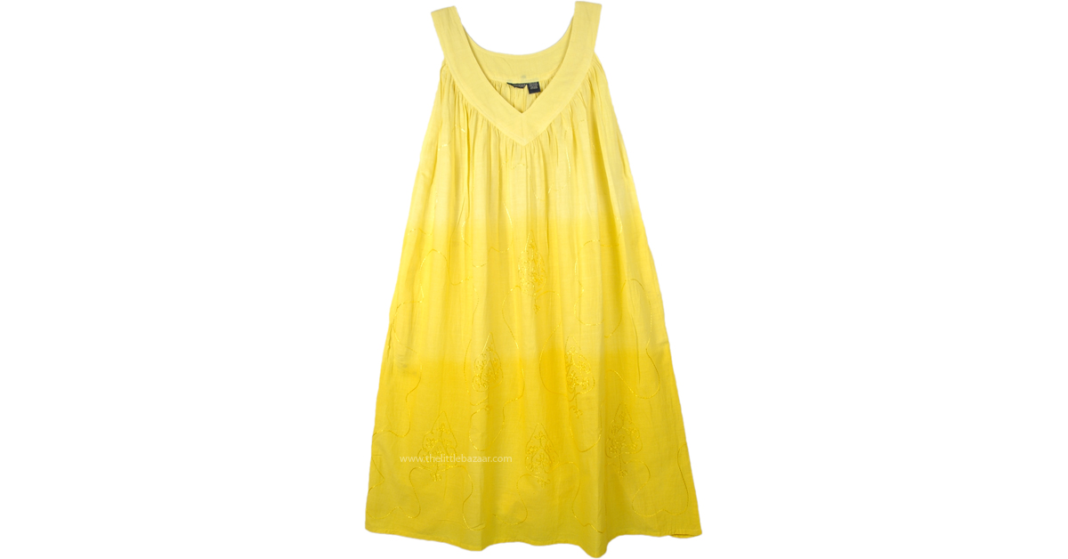 Bumblebee Sleeveless Cotton Summer Dress | Dresses | Yellow ...