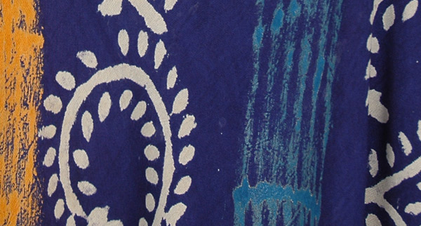 XL Navy Blue Sleeveless Sundress with Block Print