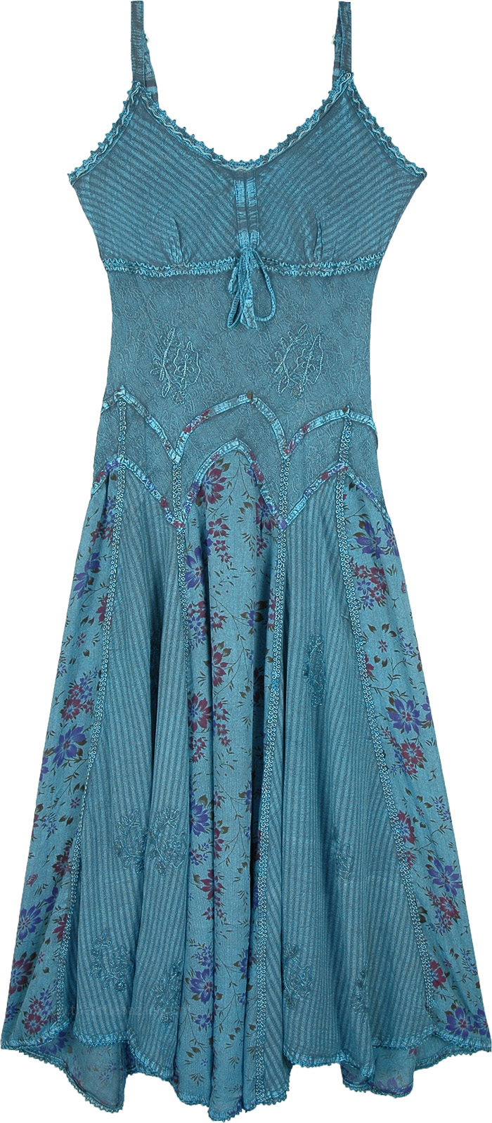 Tipsy Teal Rodeo Long Fit and Flare Dress