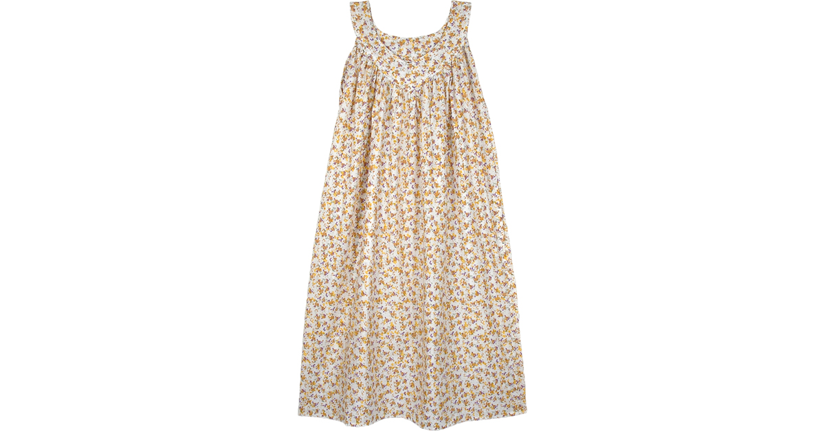 Mango Yellow Floral Printed Cotton Summer Dress | Dresses | Yellow 