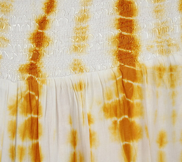 Golden Grass Tie Dye Smocked Off Shoulder Jumpsuit