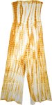 Golden Grass Tie Dye Smocked Off Shoulder Jumpsuit