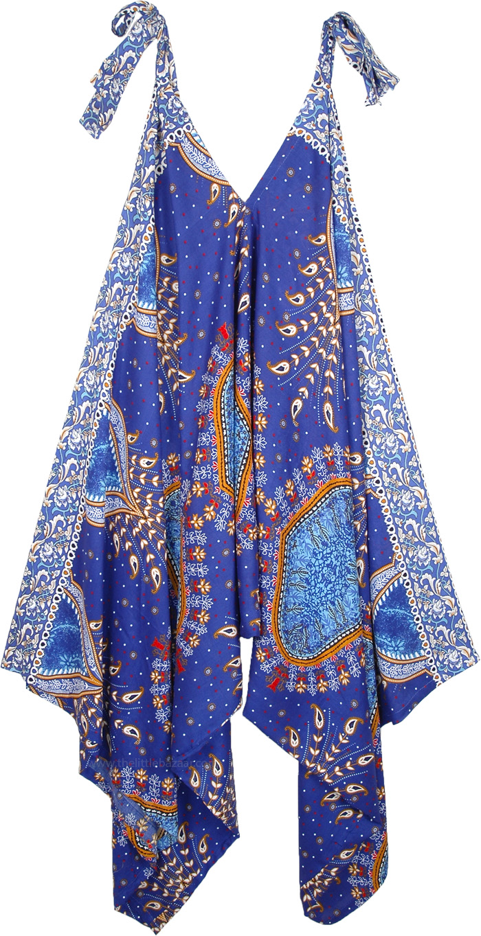 Persian Peacock Feather Printed Harem Jumpsuit