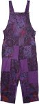 Biloba Purple Cotton Dungarees with Patchwork