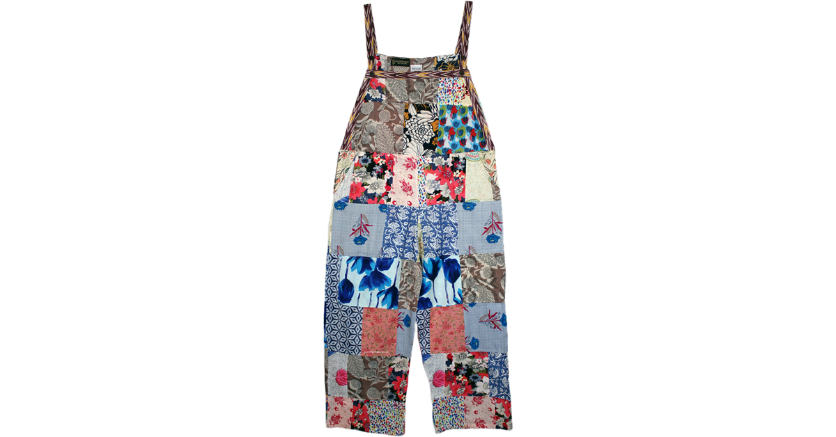 Celestial Garden Hippie Patchwork Cotton Jumpsuit Overalls | Dresses ...
