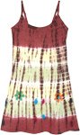 Cute Hippie Smocked Back Dress with Applique Flowers [7966]